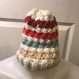Homemade Croquette Super Soft Blue/Cream/Punk/Burgandy Striped Toque